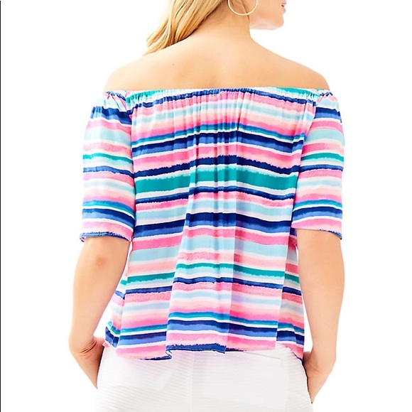 Lilly Pulitzer Sain Top Sandy Shell Stripe XS - Picture 5 of 6